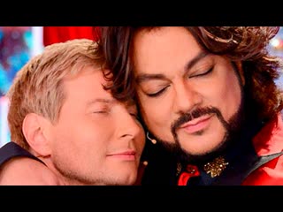 baskov and kirkorov are fighting over a bouquet of flowers