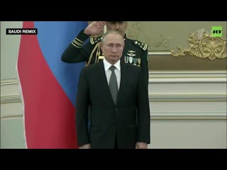 vladimir putin's reaction to the russian anthem